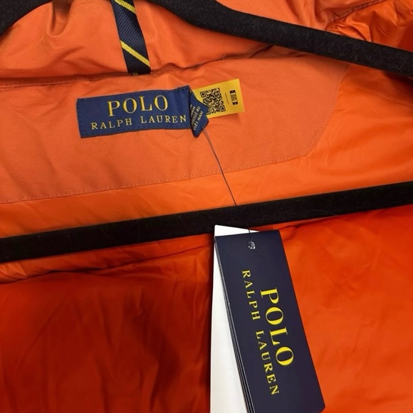Polo Ralph Laurent Men's Orange Puffer parka insulated winter Jacket size M - Picture 10 of 16